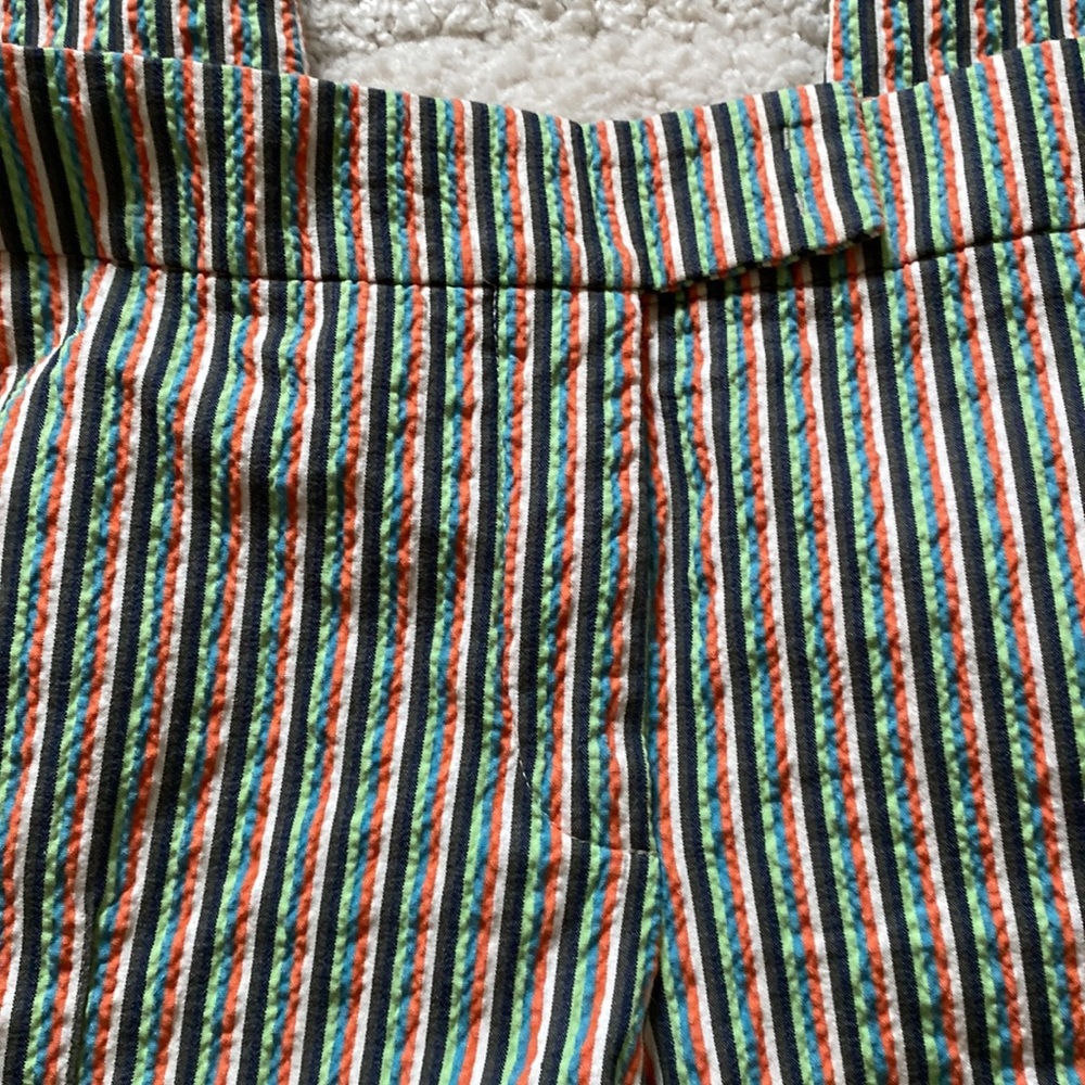 AKRIS PUNTO Striped Straight Leg Ankle Pants